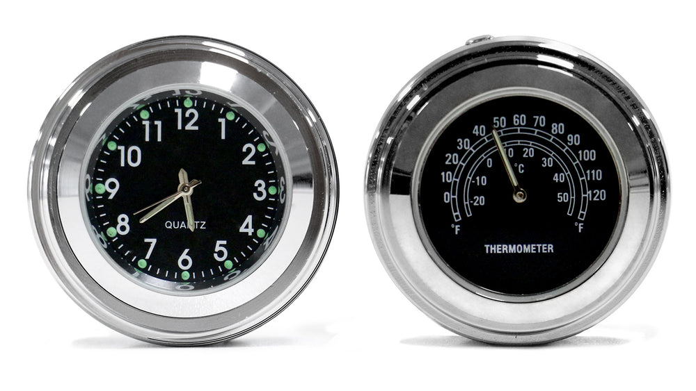Thermometer-Uhr-Set Schwarz