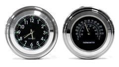 Thermometer-Uhr-Set Schwarz