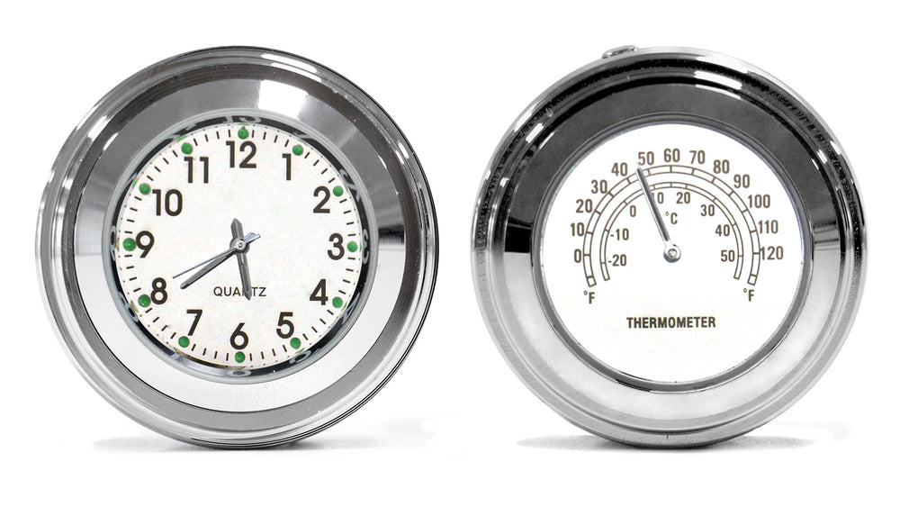 Thermometer-Uhr-Set Weiß